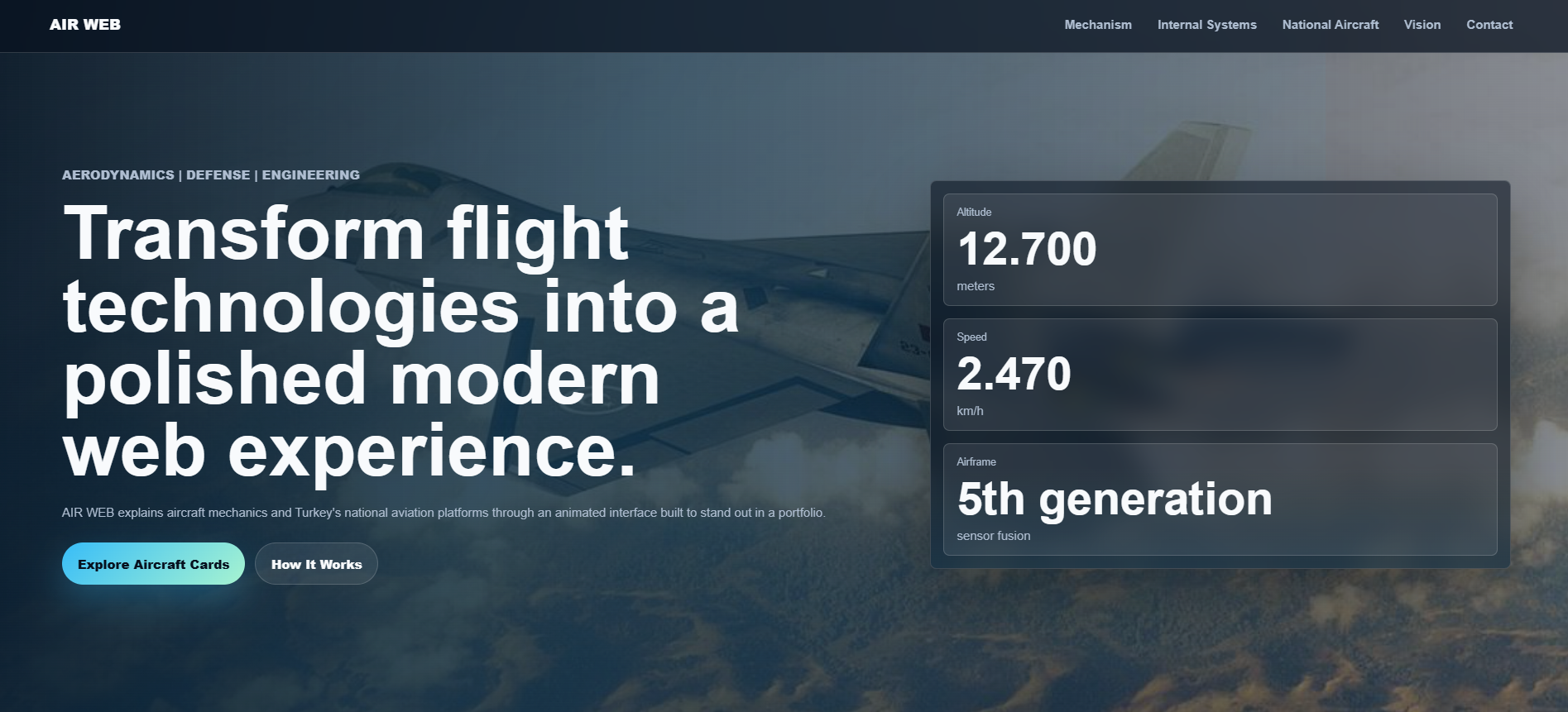 AIR WEB aviation project screenshot